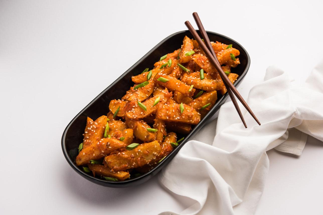 Honey chilli potato